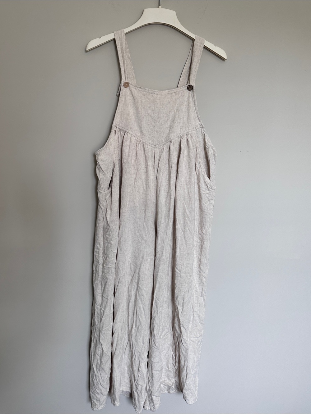 Kori Light Beige Cotton Linen Jumpsuit Romper